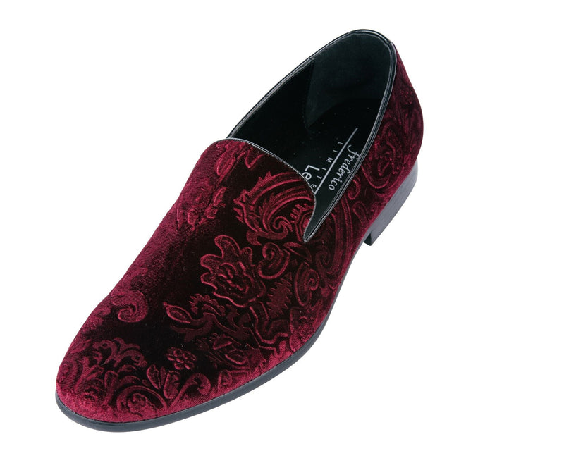 Frederico Leone FS-657 Velevet Shoes Burgundy