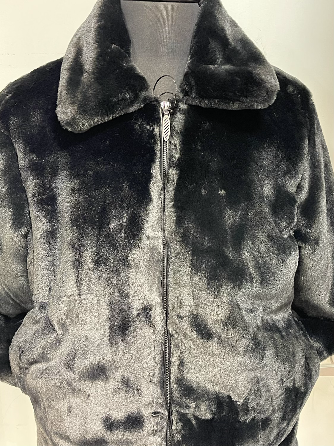 4338-BLAST BLUE MARTINI FUR JACKET I BLACK