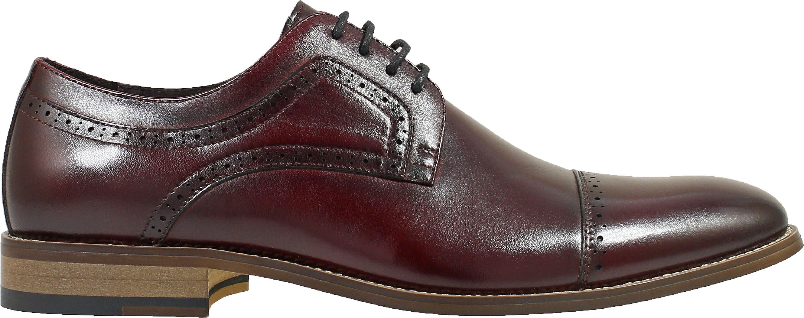 25066-601 I STACY ADAMS DICKINSON Cap Toe Oxford  SHOES I BURGANDY