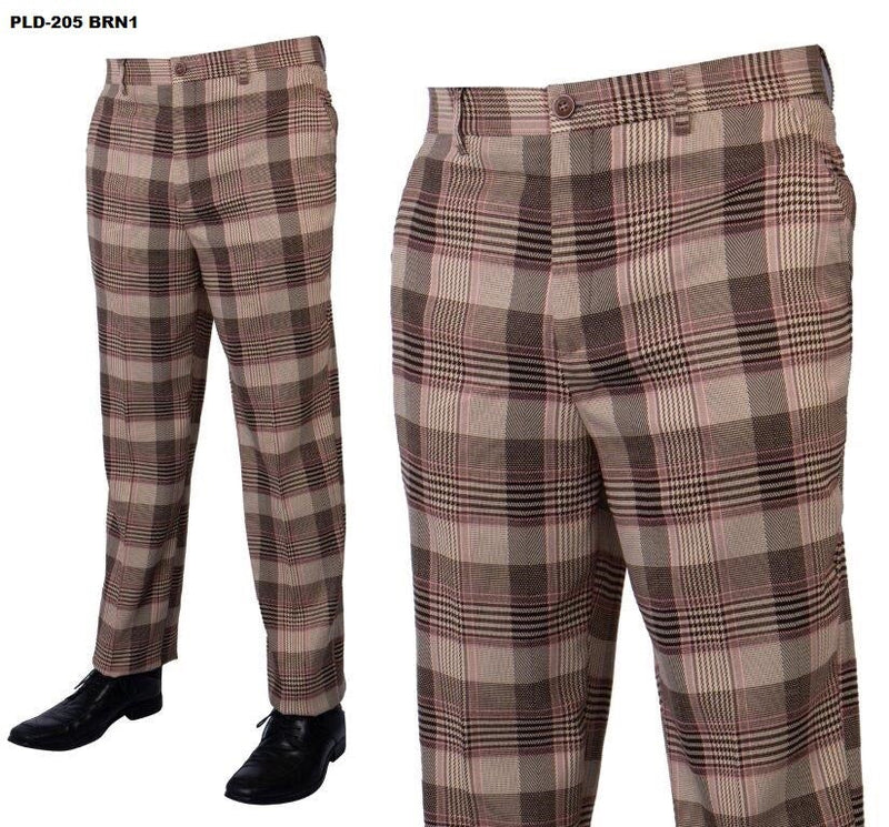 PLD-205 I PRESTIGE PLAID PANTS I BROWN-1