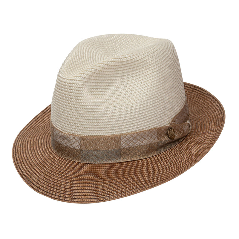 Stetson Andover Straw Hat Ivory/Cognac