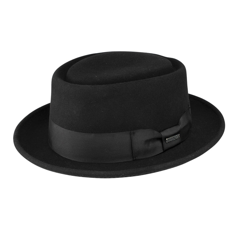 Stetson Cranston Wool Felt Pork Pie Hat Black – Napoly Menswear