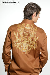 EMB-620  I PRSTIGE LS SHIRT I BROWN