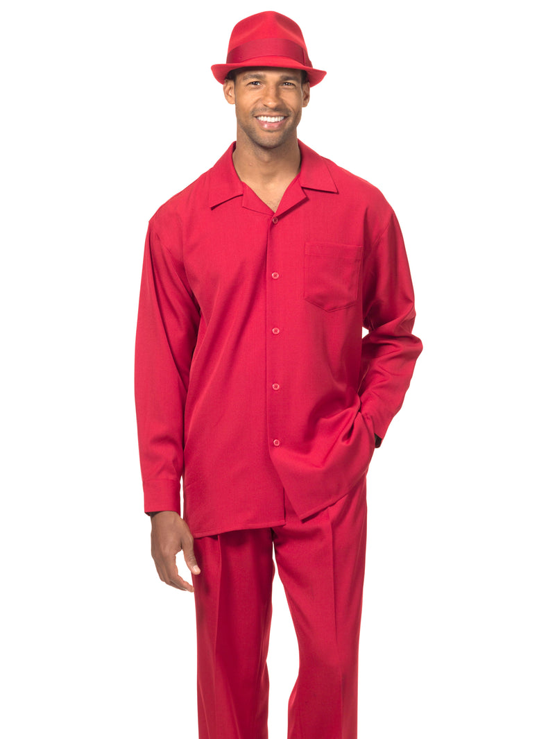 Montique 1641 Long Sleeve Walking Suit Red