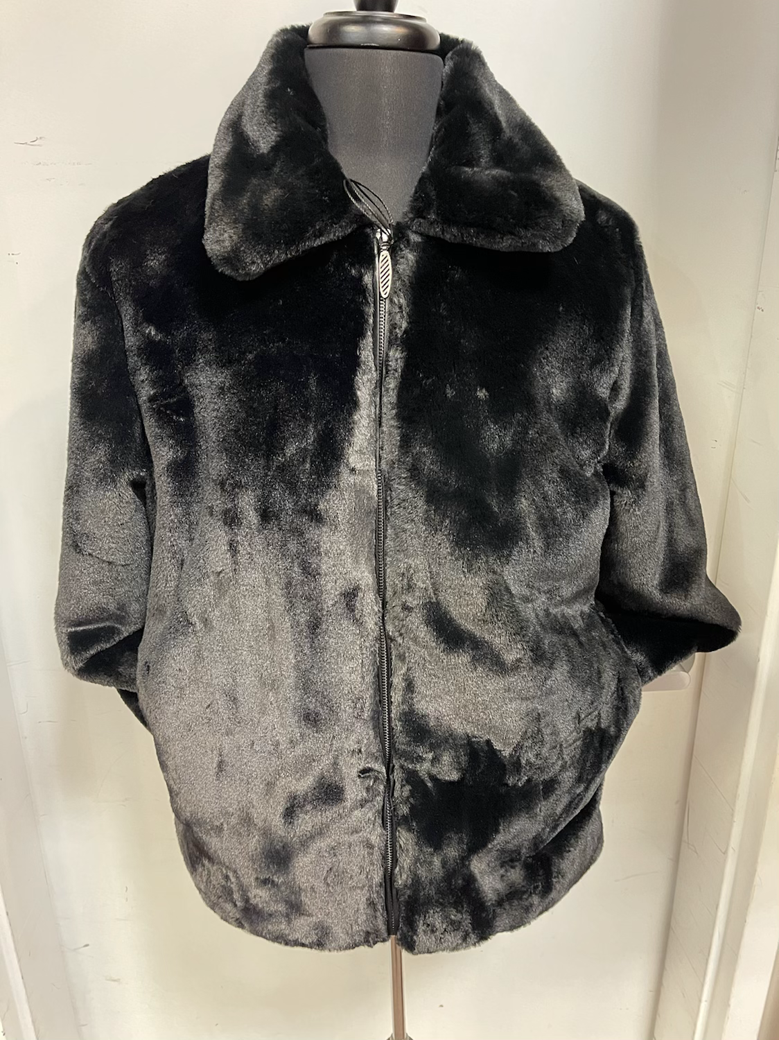 4338-BLAST BLUE MARTINI FUR JACKET I BLACK