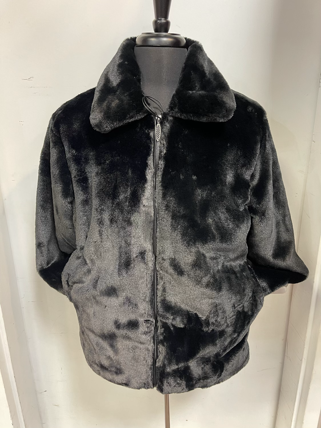 4338-BLAST BLUE MARTINI FUR JACKET I BLACK