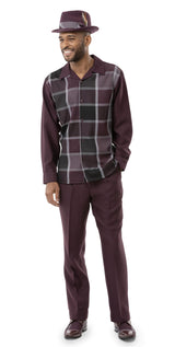 MONTIQUE | 2126 LONG SLEEVE  WALKING SUIT  I BURGUNDY