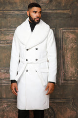 MZW-322 I MANZINI DOUBLE BREASTED COAT I WINTER WHITE