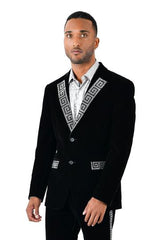 Barabas  BL3067 Blazer Slim Fit Black/Silver