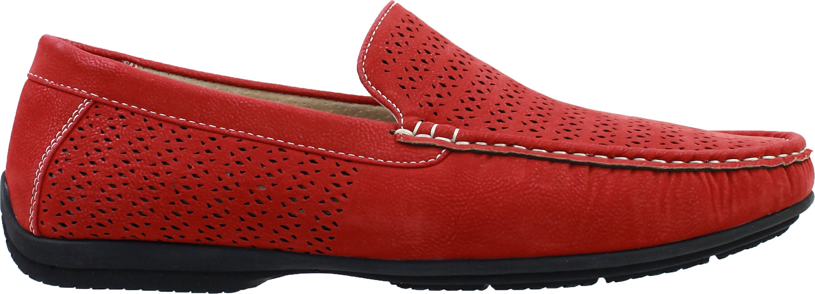 STACY ADAMS I 25172 I CICERO PERFED MOC TOE SLIP ON I RED-600