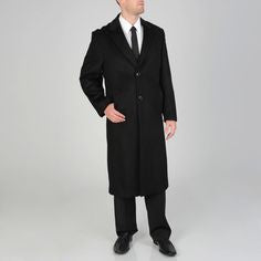 L40913C I Pronto Moda Men's 'Harvard' Camel Cashmere Blend Long Top Coat