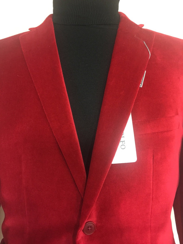 C40899 I ADOLFO J RAQUEL  VELEVT BLAZER I RED