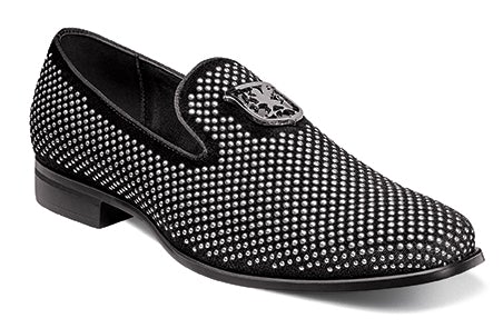 Stacy Adams 25228 Swager Studded Slip On Black Silver