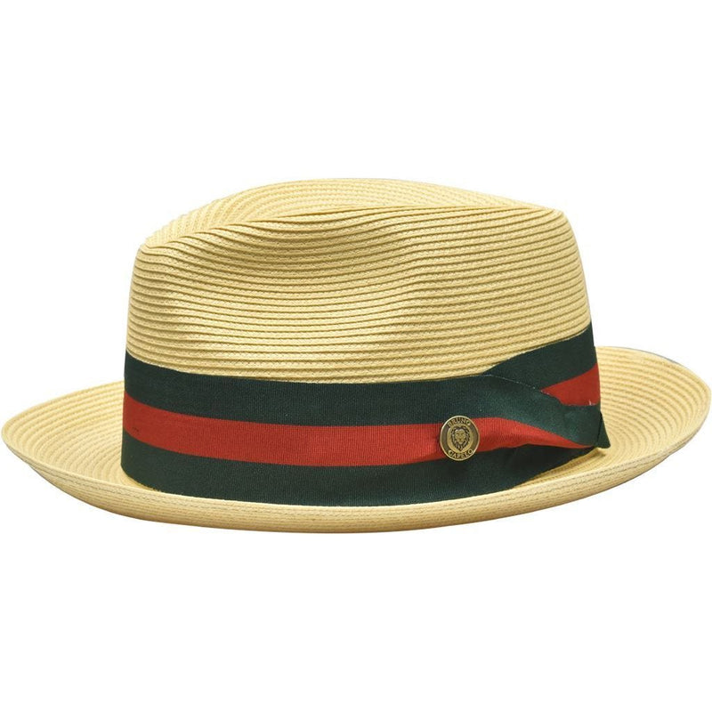 Bruno Capelo RE-660 The Remo Straw Hat Natural/Green/Red