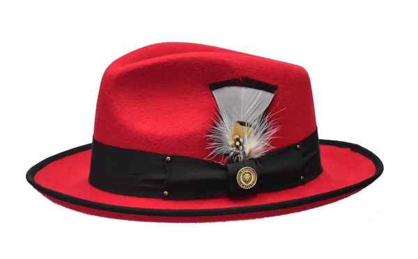 Bruno Capelo LO-200 Lorenzo Felt Hat Red/Black