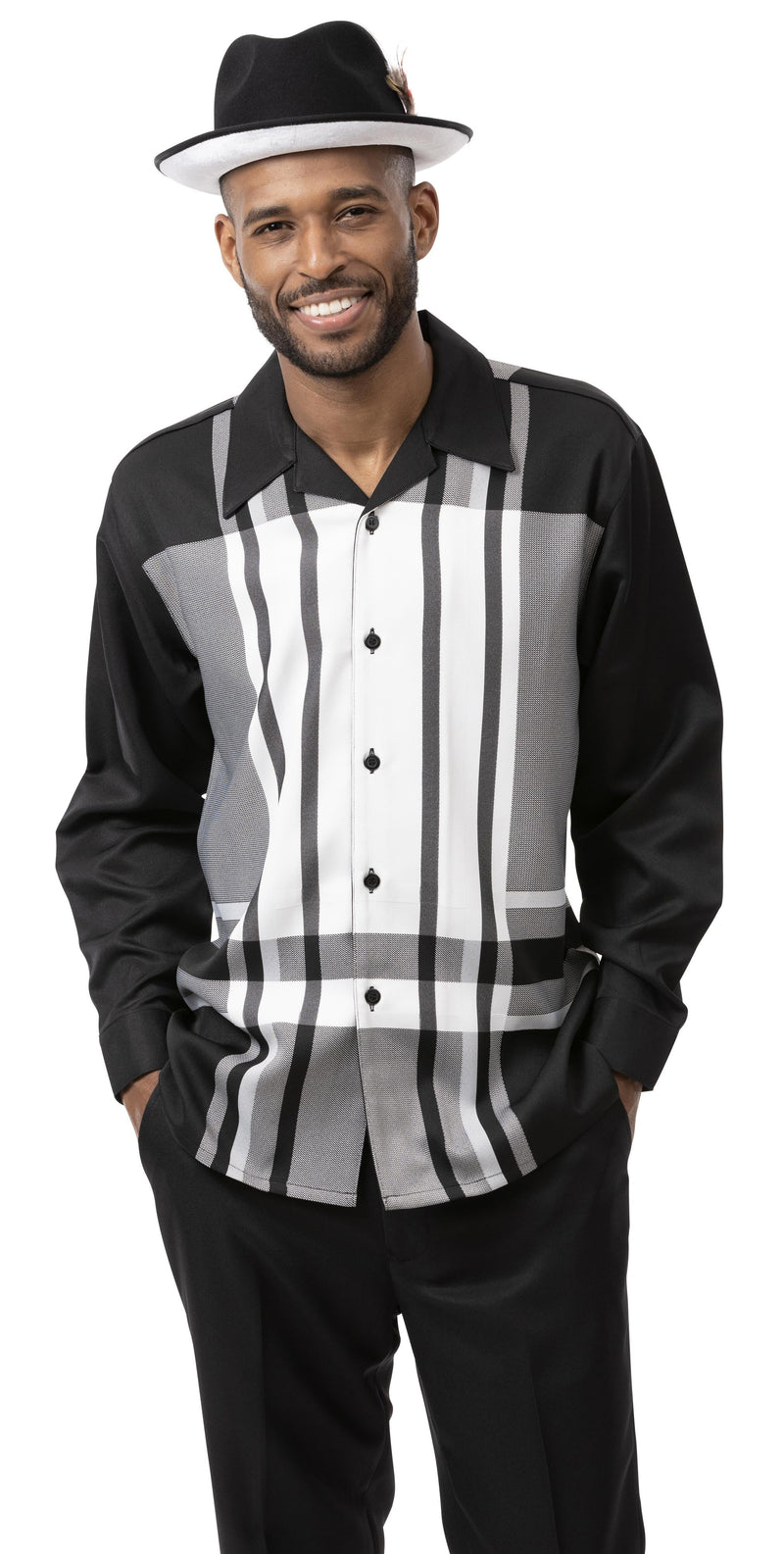MONTIQUE | 2124 LONG SLEEVE  WALKING SUIT  I BLACK