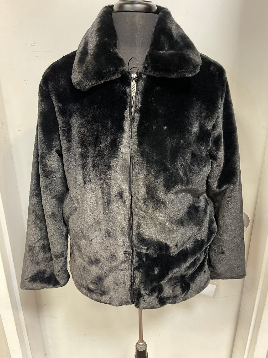 4338-BLAST BLUE MARTINI FUR JACKET I BLACK