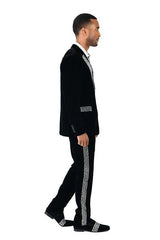 Barabas  BL3067 Blazer Slim Fit Black/Silver