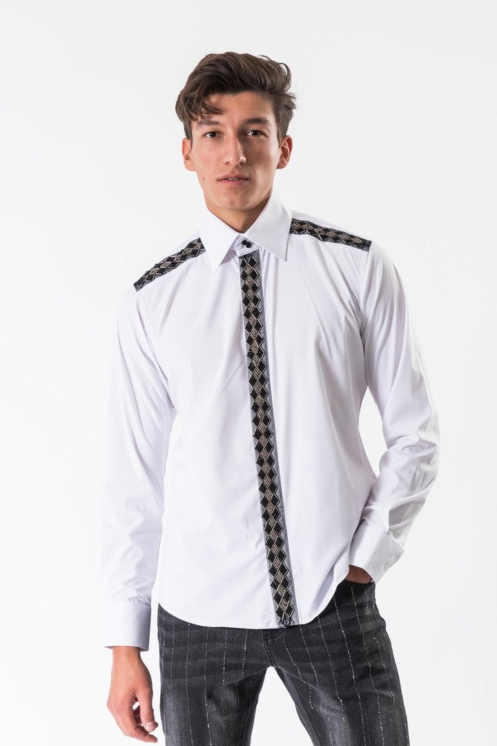 Barabas Long Sleeve Classic Fit Shirt White