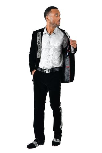 Barabas  BL3067 Blazer Slim Fit Black/Silver