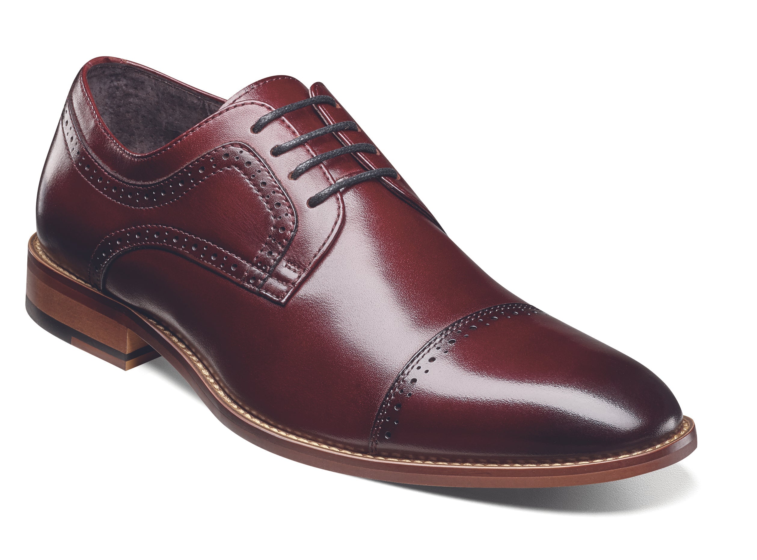 25066-601 I STACY ADAMS DICKINSON Cap Toe Oxford  SHOES I BURGANDY