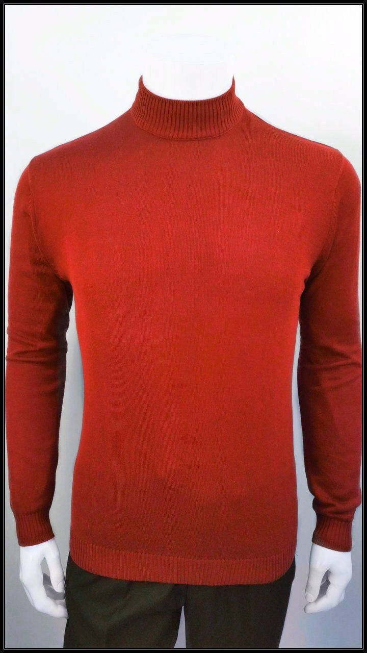 Lavane' 501M L/S Slim Fit Mock Neck Red – Napoly Menswear