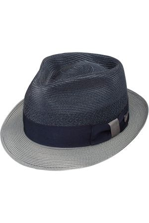 Dobbs I Camarillo Milan Straw Fedora Hat I NAVY-GREY