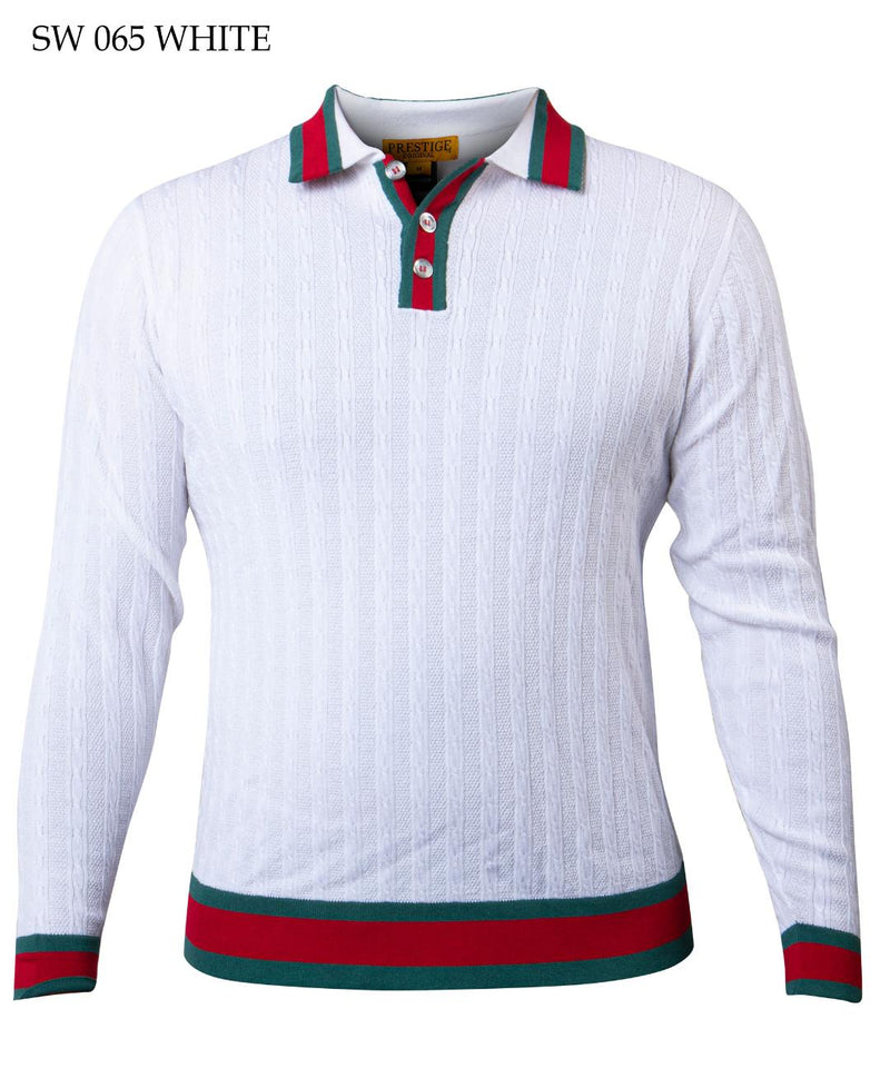 SW-374 I PRESTIGE LS POLO SPLRIB TX I WHITE