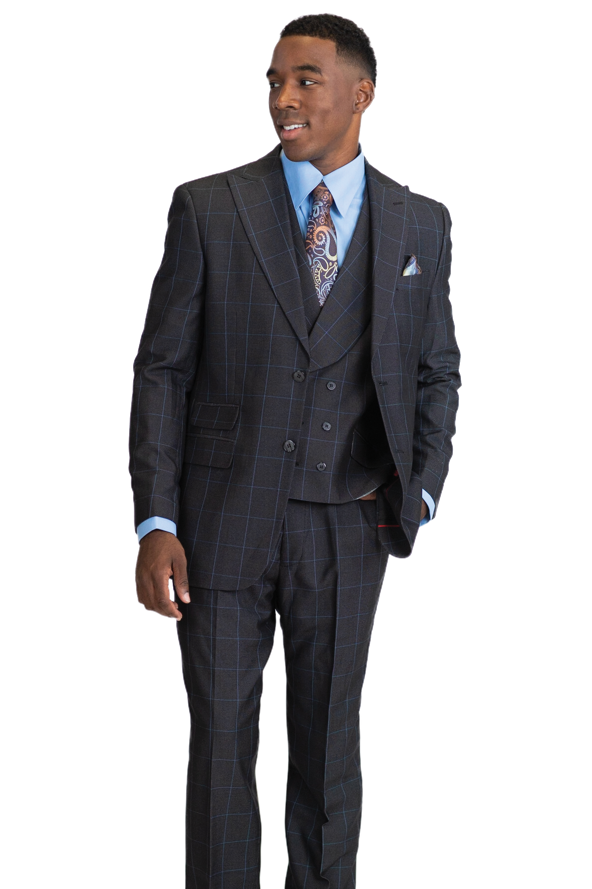 FALCONE I 8156 CAMEL VESTED I BLUE-700