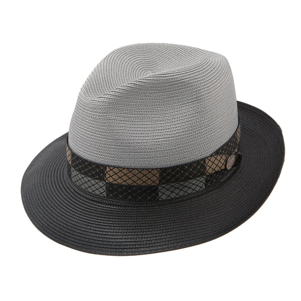 Stetson Andover Straw Hat Grey/Black