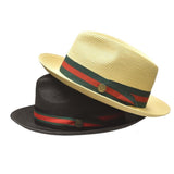 Bruno Capelo RE-661 The Remo Straw Hat Black/Green/ Red
