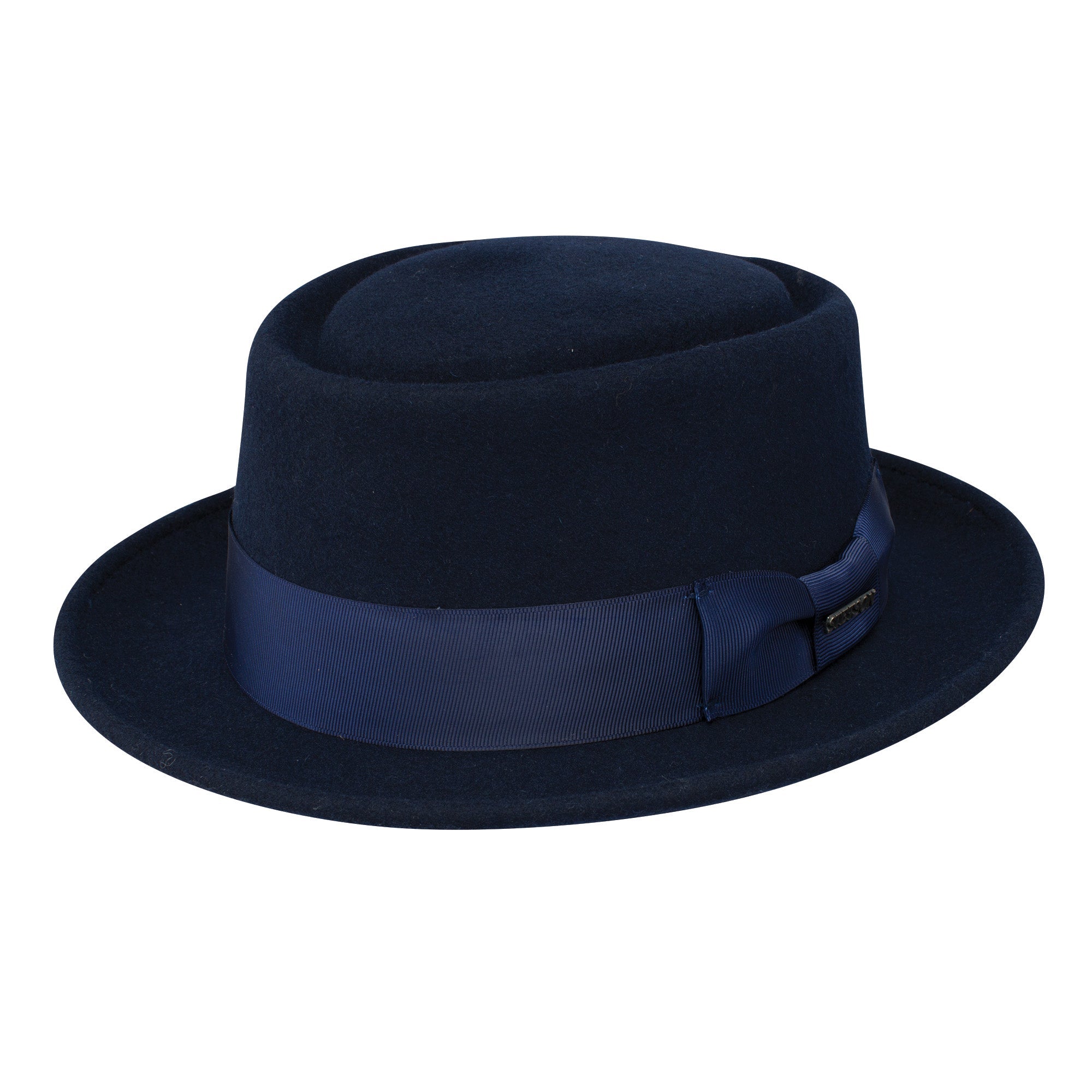 Stetson Cranston Wool Felt Pork Pie Hat Navy