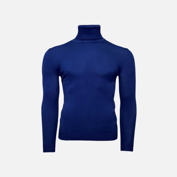 Lavane' 501T Slim Fit Turtleneck Pullover Cobalt Blue