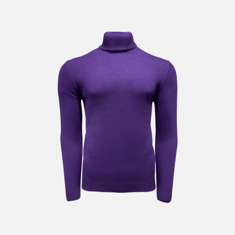 Lavane' 501T Turtleneck Pullover Slim Fit Purple