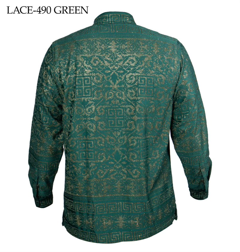 Prestige LACE-490 Long Sleeve Lace Shirt Green