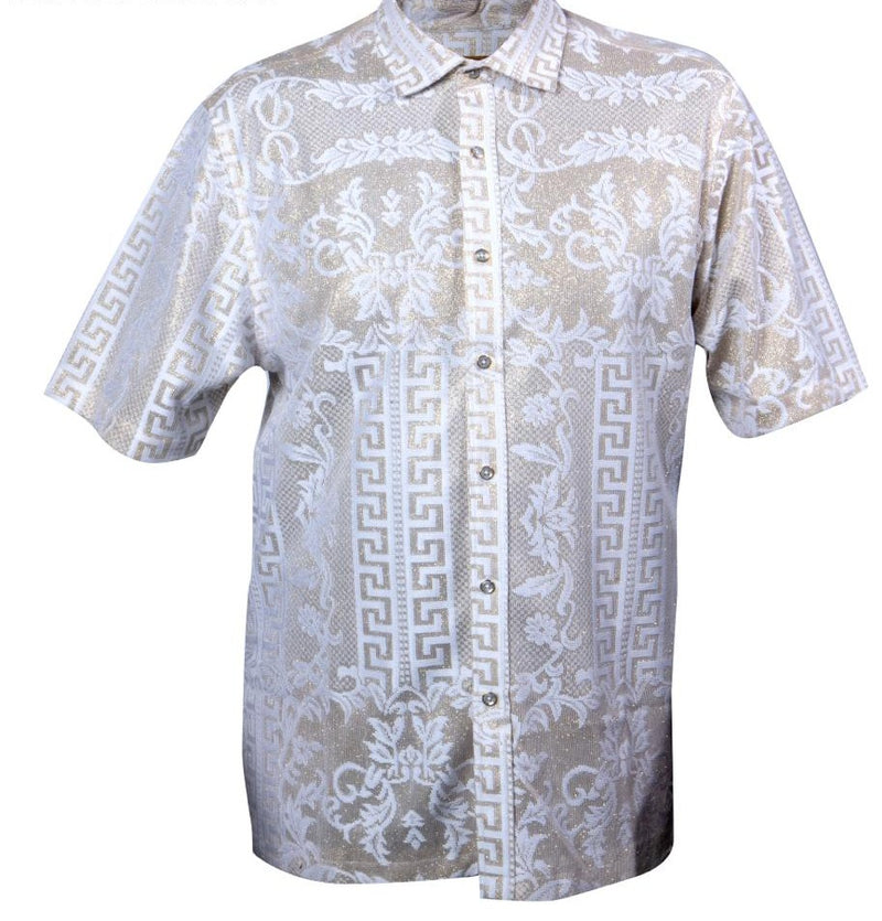 Prestige LACE-520 Short Sleeve Lace Shirt White/Gold