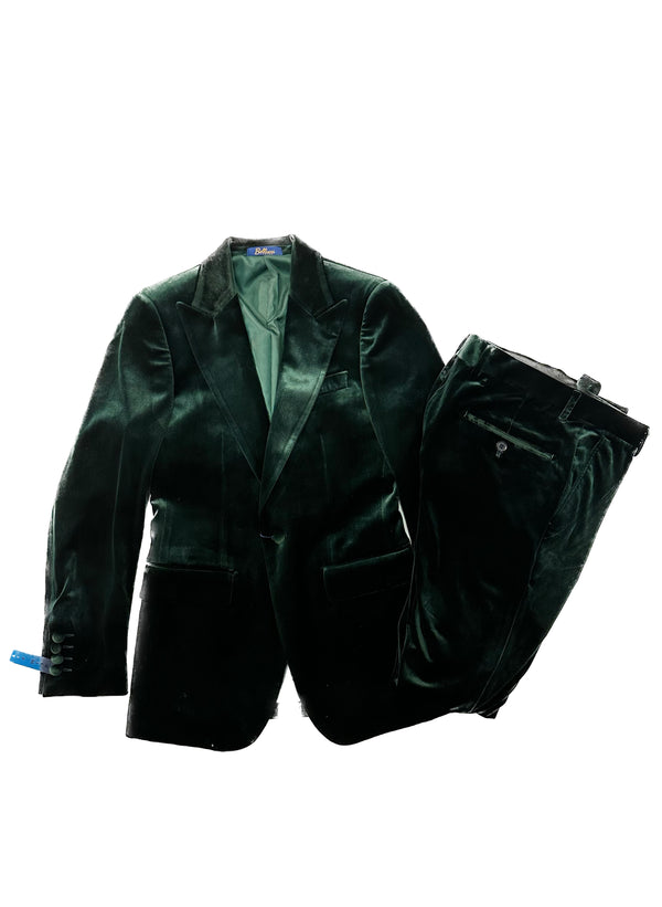Bellucci luca B745 Velvet Suit Emerald