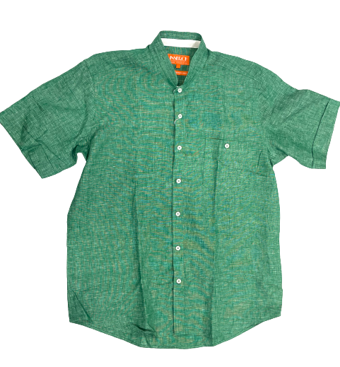 Inserch SS716-161 Short Sleeve Linen Shirt TR-Green