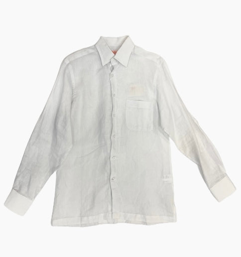 Inserch LS24116-02 Short Sleeve Linen Shirt White
