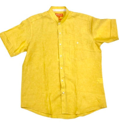 Inserch SS716-145 Short Sleeve Linen Shirt Banana Cream