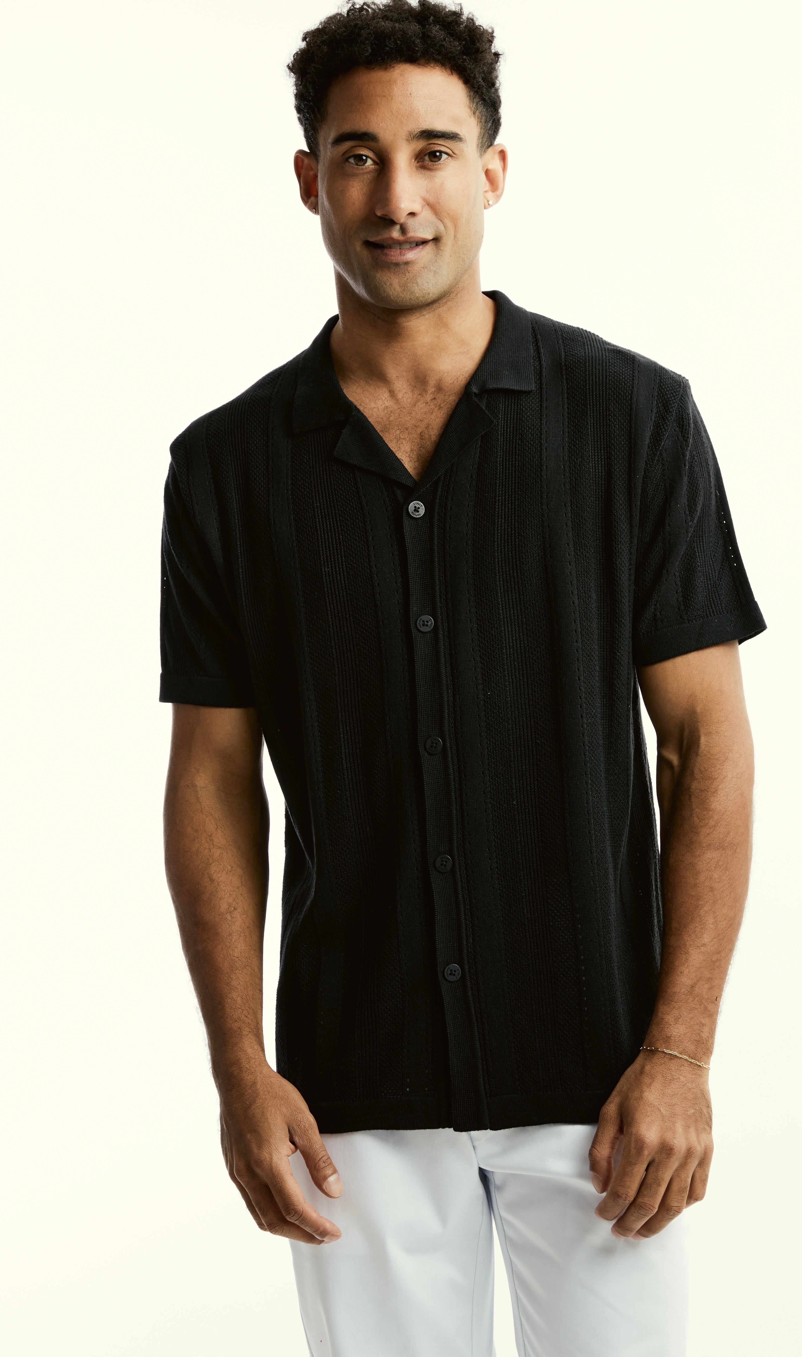 Stacy Adams 51001 S/S knit Black