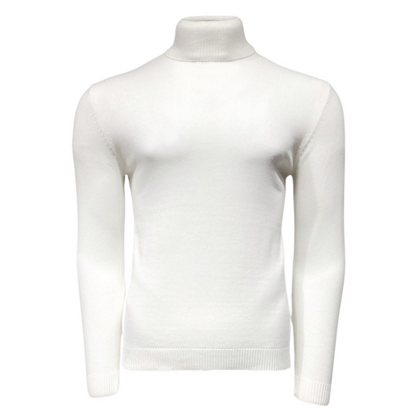 Lavane' 501T Slim Fit Turtleneck Pullover White