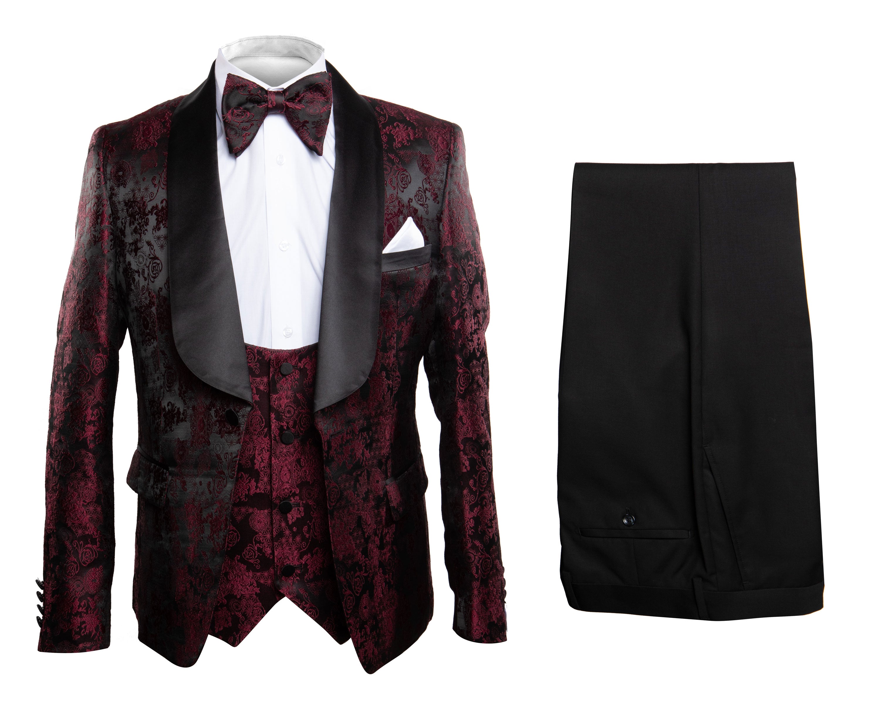 Rossi Man Smoking Tux RM1440 Burgundy