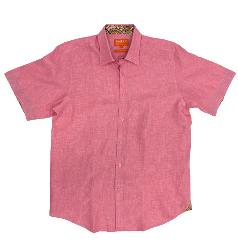 Inserch SS717-57 Short Sleeve Linen Shirt Summer Pink – Napoly Menswear