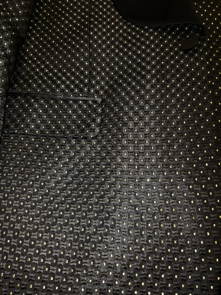 Rossi Man RM1473 Smoking Tux Black/Gold Polka Dot
