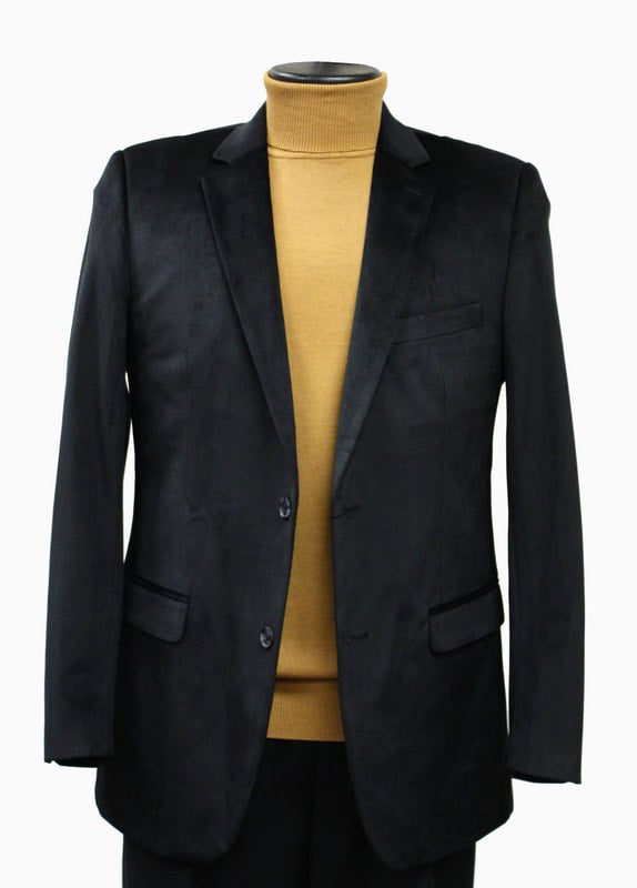 Bassiri J1042 Velvet Blazer Black