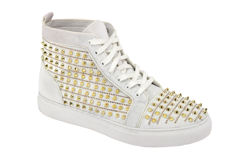After Midnight Junior Boot with Spikes White/Gold